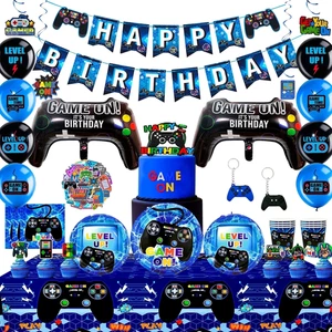 Decoraciones para fiestas de cumpleaños de videojuegos y vajilla para fiestas de - Imagen 1 de 11