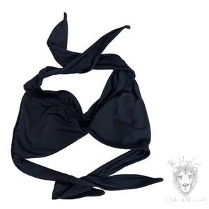 Merona Black Bikini Top Halter Swimwear B cup Beach Resort Juniors Medium - Picture 1 of 3