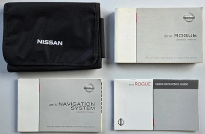 Libro manual del propietario Nissan Rogue 2015 original OEM con suplementos y soporte Foto 1 de 4