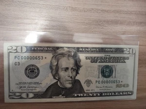 2017A Star Note 20 Dollar Bill Very Low Serial Number Nice And Crispy 5 0s - Picture 1 of 3