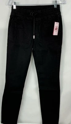 Pantalones de mezclilla Juicy Couture negros elásticos ajustados cintura elástica talla 4 nuevos con etiquetas Foto 1 de 4