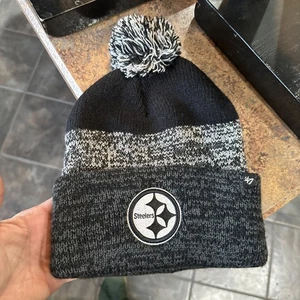‘47 PITTSBURGH STEELERS BLACK BLACK STATIC CUFF KNIT MENS KNIT HAT - Picture 1 of 6