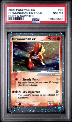 2003 Pokemon Ex Ruby & Sapphire #98 Hitmonchan Ex Holo PSA 8 NM-MT - Image 1 of 2