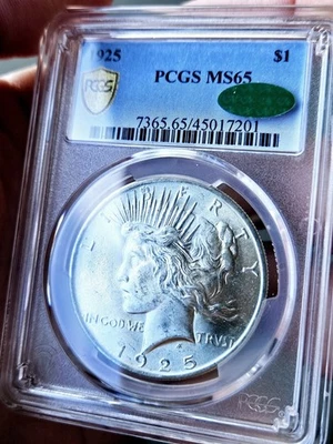 1925 PCGS & CAC MS65 Peace Dollar - Image 1 of 4