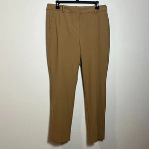 J. Pantaloni Crew Ruby Crop Taglia 12 Tan Caviglia Elasticizzati Twill Business Casual - Foto 1 di 4