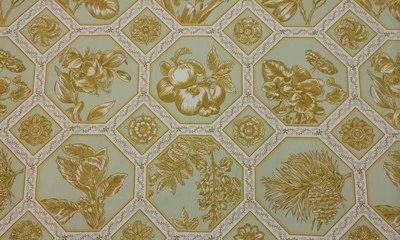 VERVAIN MARIPOSA KIWI GOLD GREEN FLORAL CUSHION DESIGNER FABRIC BY THE YARD 54"W - Image 1 of 4