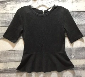 Top donna Gap grigio peplo maniche corte cerniera esposta sul retro taglia XSmall nuovo con etichette - Foto 1 di 5