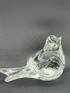Bird Paperweight Mid century Clear glass Art Glass 4X5" unmarked Mint - Picture 1 of 9