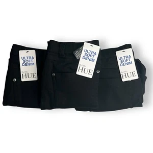 HUE Womens Ultra Soft Denim Capri Pants Size S Black Stretch New With Tag 3 Pack - Picture 1 of 4