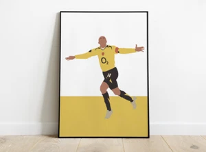 PÓSTER FOTO DE ARTE MINIMALISTA IMPRESIÓN THIERRY HENRY ARSENAL ENMARCADO DE FÚTBOL REGALO - Imagen 1 de 6