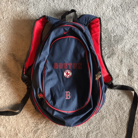 VINTAGE NIKE TEAM BOSTON RED SOX BACKPACK MLB BASEBALL LICENSED RED NAVY BLUE Cover