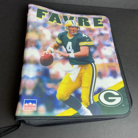 1999 Starline NFL Brett Favre 3 Ring 3” Binder Notebook With Zipper Vintage Cover