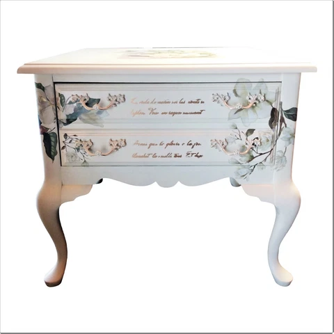 Vintage French Provincial Carved Painted Lamp End Table Night Stand Cover
