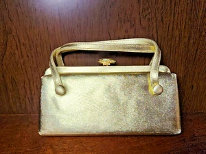 Vintage After 5 Evening Purse with extra Coin Pouch, Gold, excellent condition - Picture 1 of 7