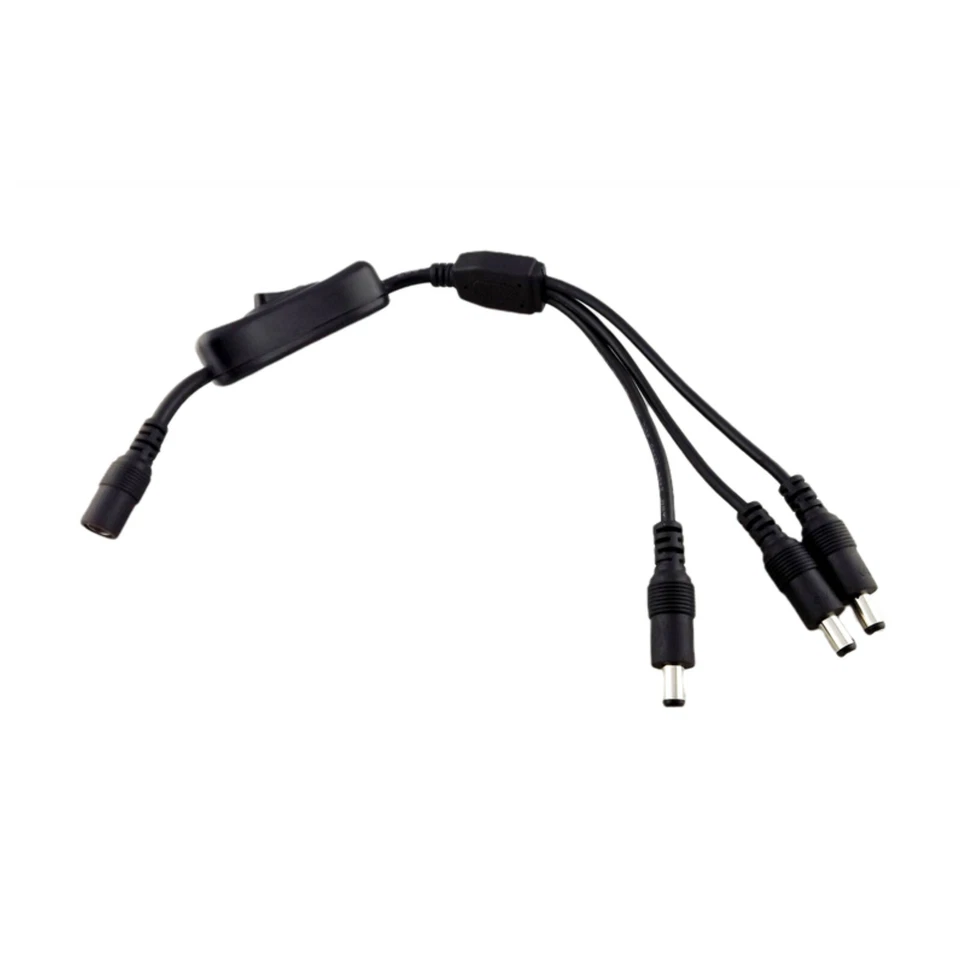 DC Power LED Strips 1 Female To 3 Male 5.5x 2.1mm On/Off Switch Splitter Cable - Image 1 of 1