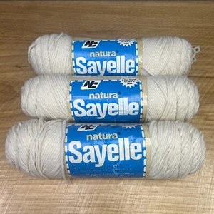 Vtg Natura Sayelle Yarn 3 Skeins Fisherman Beige 336 Acrylic 3.5 oz Each - Picture 1 of 5