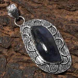 Sunstone In Lolite Gemstone 925 Sterling Silver Handmade Jewelry Pendant 2.56" - Picture 1 of 5