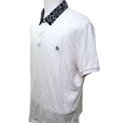 Original Penguin Heritage Slim Fit Men's Size XXL Solid White Cotton Polo Shirt - Image 1 of 4