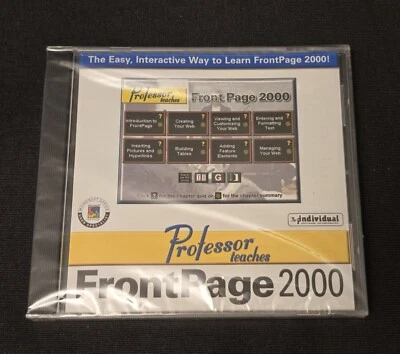 Nuevo CD-ROM de Windows SELLADO Professor Teaches FrontPage 2000 Microsoft Office Foto 1 de 4