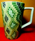 Mug~Teavana 12 fl. oz. Green Tile Design Stoneware 2016 Made In Thailand