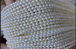 4,5-5,5 mm perlas cultivadas ovaladas hebra perlas de agua dulce joyería collar ztgf - Imagen 1 de 1