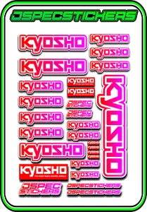 KYOSHO RC RACING CUSTOM STICKER SHEET A5 MINI Z BUGGY CAR ELEC DRONE RED PINK W - Picture 1 of 9
