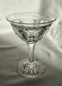 ABCG Clark crystal paneled sherry glass. 4.5". Cut star on foot. Zipper on stem. - Picture 1 of 11