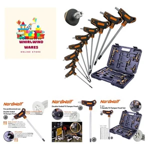 9-Piece T-Handle Torx Wrench Set, S2 Steel Long Arm Security Star Keys, Sizes... - Picture 1 of 10