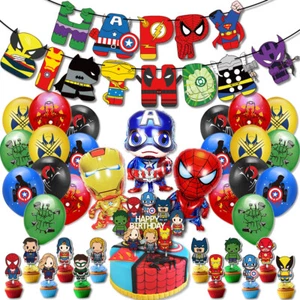 Avengers Super Hero Party Supplies Banner Balloons Birthday Decor Cake Toppers - Picture 1 of 14