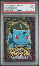 PSA 9 MINT Bulbasaur #E1 of 12 Topps Movie Edition Blue Label Pokémon 1999