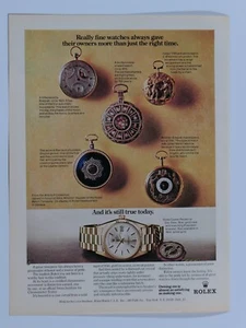 Rolex Vintage 1973 relojes realmente finos del pasado anuncio impreso original 8,5 x 11" - Imagen 1 de 5