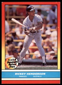 1988 Fleer Hottest Stars Rickey Henderson New York Yankees #16