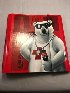 1995 COCA-COLA POLAR BEAR TRIFOLD VELCRO BINDER 2 inside folders original paper - Picture 1 of 3