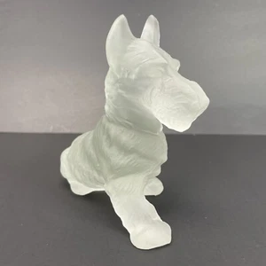 Satin Glass Scottie Scotty Terrier Dog Figurine Paperweight - Picture 1 of 14