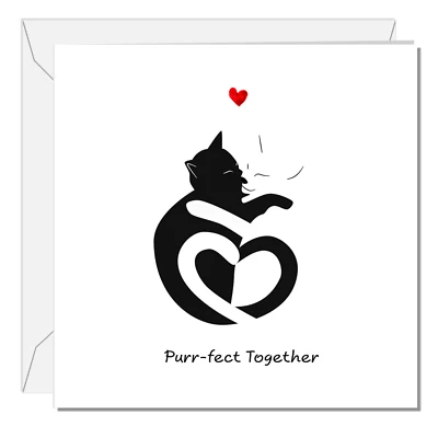 SWIZZOO Cats Valentine Card Anniversary Birthday Husband Wife Boyfriend Girlfriend Cute