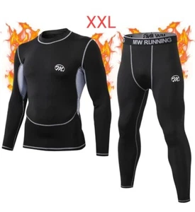 Herren weich Vlies gefüttert Kompression lange Johns Basisschicht Thermounterwäsche XXL - Bild 1 von 9