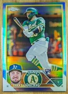 SHEA LANGELIERS RC REFRACTOR 2023 TOPPS CHROME OAKLAND ATHLETICS MLB Baseball - Picture 1 of 2