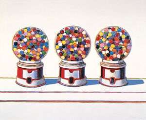 MUSEUM ART PRINT Three Machines, 1963 Wayne Thiebaud Gumball Candy Poster 11x14