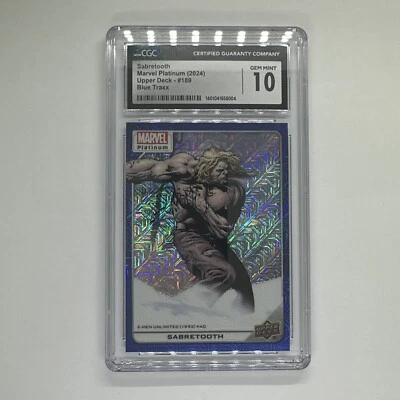 2023 Upper Deck Marvel Platinum SABRETOOTH Blue Traxx #189/499 CGC 10 Pop 1 - Image 1 of 3