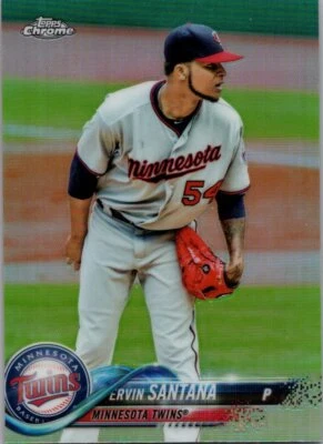  2018 Topps Chrome Refractor #153 Ervin Santana - Image 1 of 2