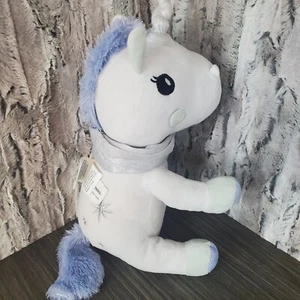 Peluche Big One Kids 13" Unicornio - Melena Púrpura Bordada Estrellas Plateadas - Usado en Excelente Condición - Imagen 1 de 7