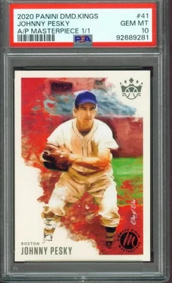2020 Panini Diamond Kings Masterpiece No41 JOHNNY PESKY Red Sox (Pop 1/1) PSA 10 - Изображение 1 из 2