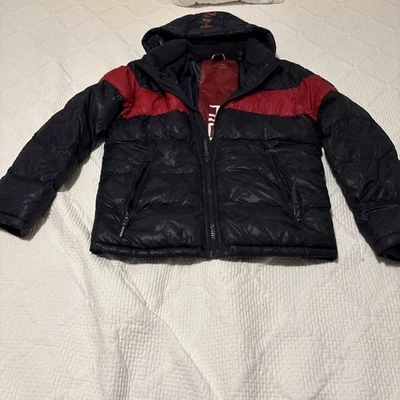Tommy Hilfiger Men's Puffer Jacket Classic Hooded Winter Puffed Coat Size Small - Image 1 of 4