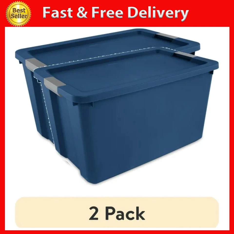 (2 Pack) Sterilite Extra Large Storage Bin, 34 Gallon Plastic Storage Container  - Image 1 of 4