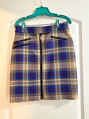 Rag & Bone plaid skirt front zip wool size 2 - Image 1 of 4