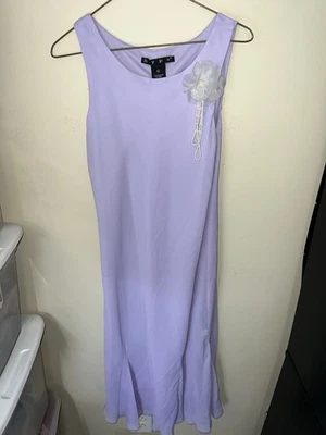 Vestido sin mangas para mujer Hype púrpura con acento floral talla 18 1/2 Foto 1 de 4