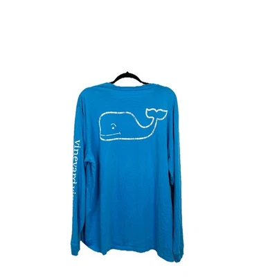 VINEYARD VINES Camiseta Clásica Ballena Azul Teal, Mangas Largas, Logo, Hombre XL Foto 1 de 4