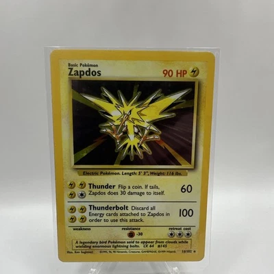 Pokemon Zapdos German 1st Edition Base Set Holo *LP* 16/102 Vintage WOTC 1999 - Image 1 of 2