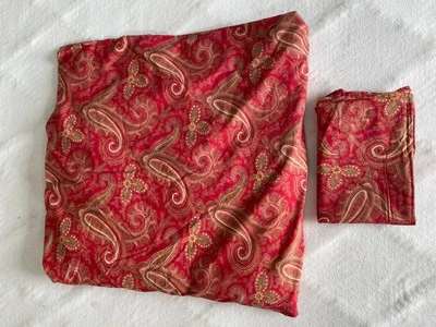 Pottery Barn Mira Anibel Set Red Paisley King Duvet Cover and One Standard Sham - Image 1 of 4