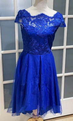 Royal Blue Girl's Flare Hi-Lo Pageant Dress Size S/M - Image 1 of 4